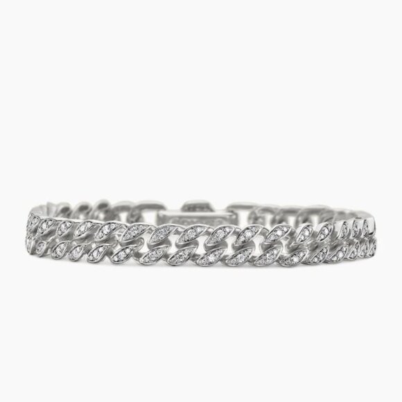 David Yurman Sterling Silver Curb Link Bracelet - Picture 1 of 3
